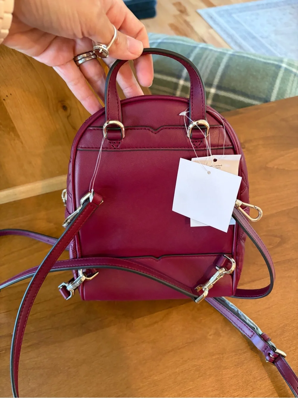 kate spade Quilted Mini Backpack in Wine